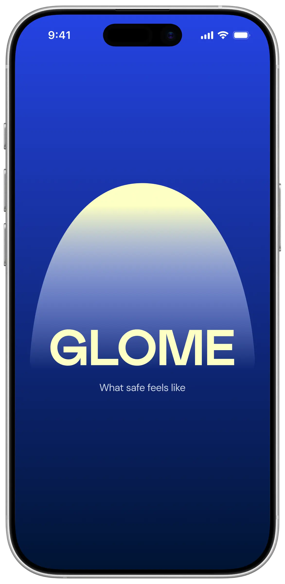 Glome app: home screen. A connected neighbourhood is a safer one