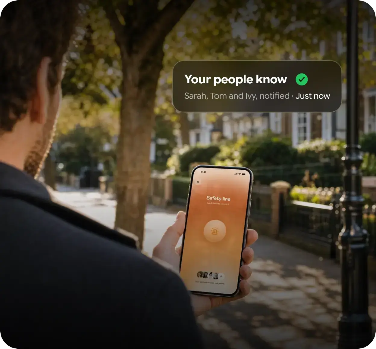 Glome safety line alert instantly notifying trusted contacts